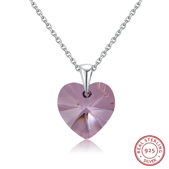 Classic Swarovski Crystal Heart Pendant Necklace