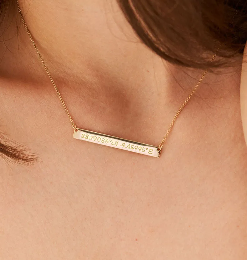 Coordinates Bar Necklace