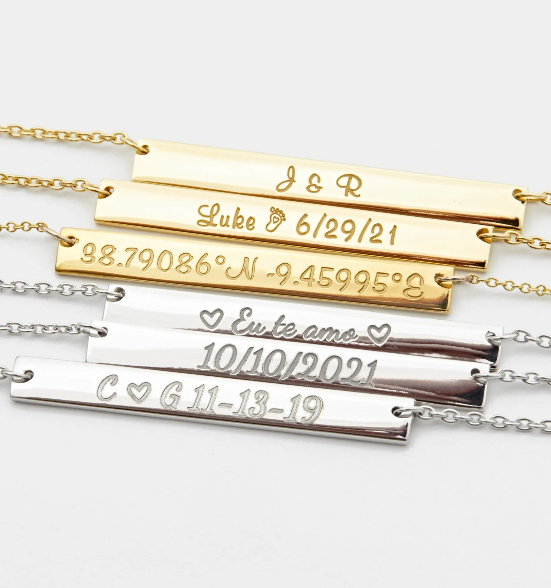 Coordinates Bar Necklace