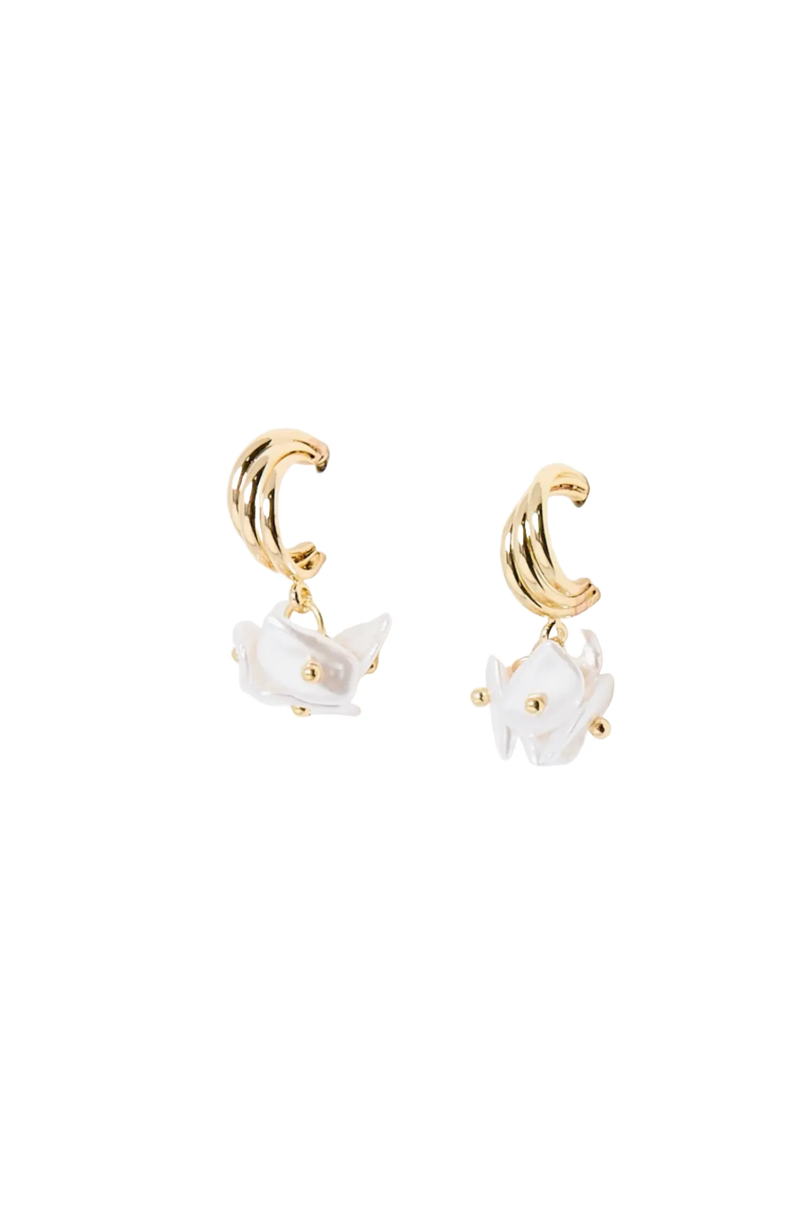 Coralie Pearl Cluster Hoop Drop Earrings