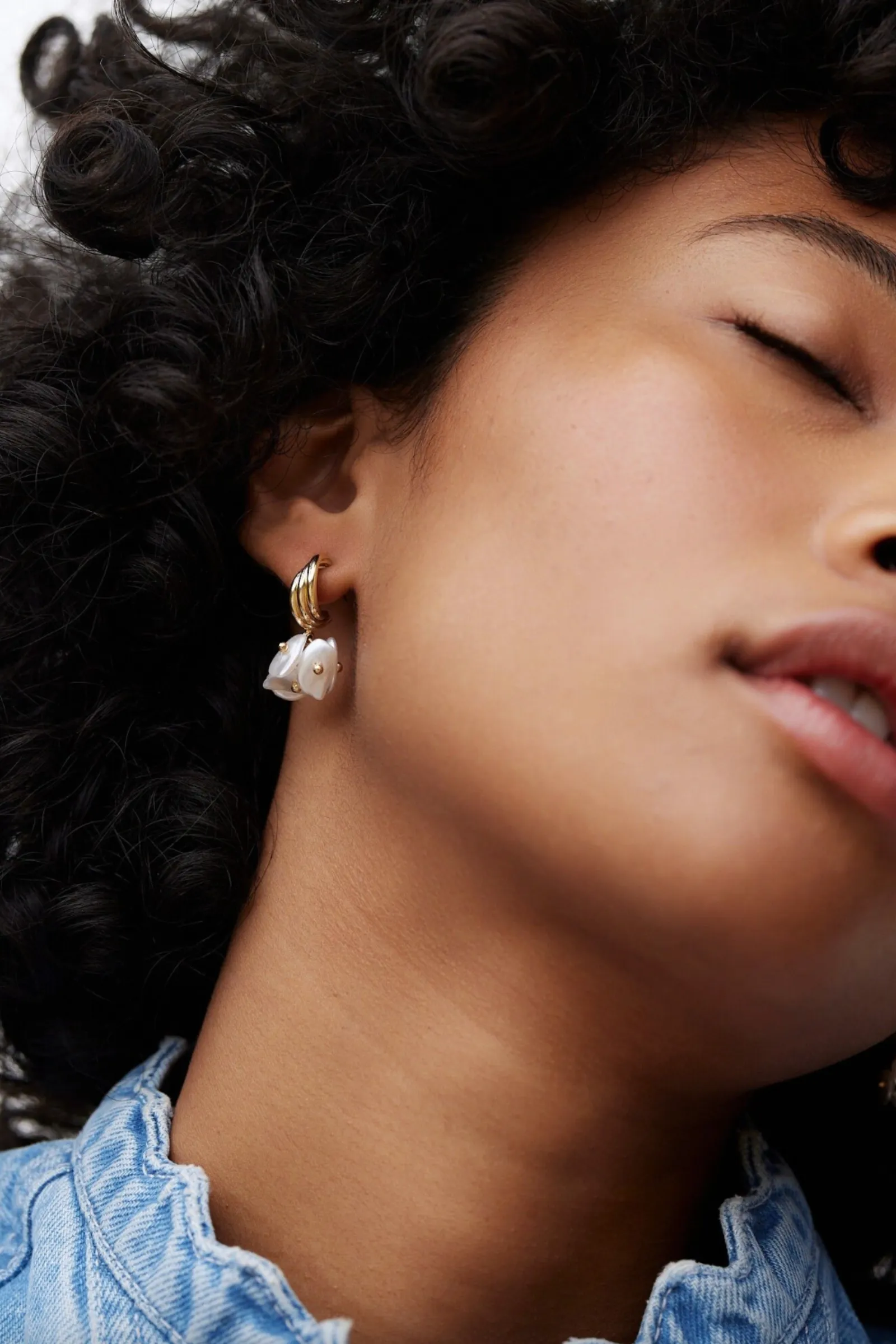 Coralie Pearl Cluster Hoop Drop Earrings