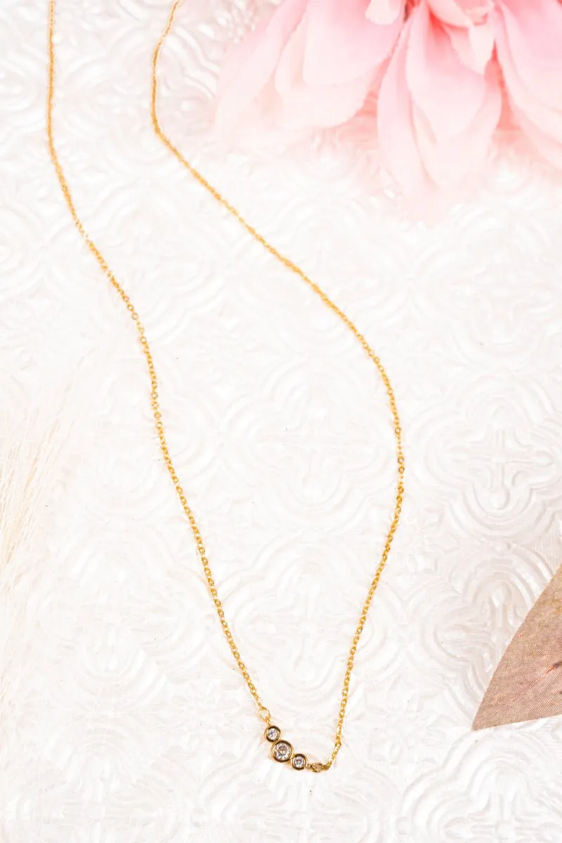 Crystal Avenue Cubic Zirconia Goldtone Riley Necklace