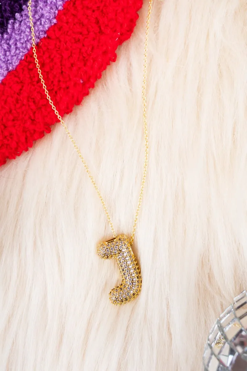 Crystal Avenue Goldtone Crystal Pave "J" Necklace