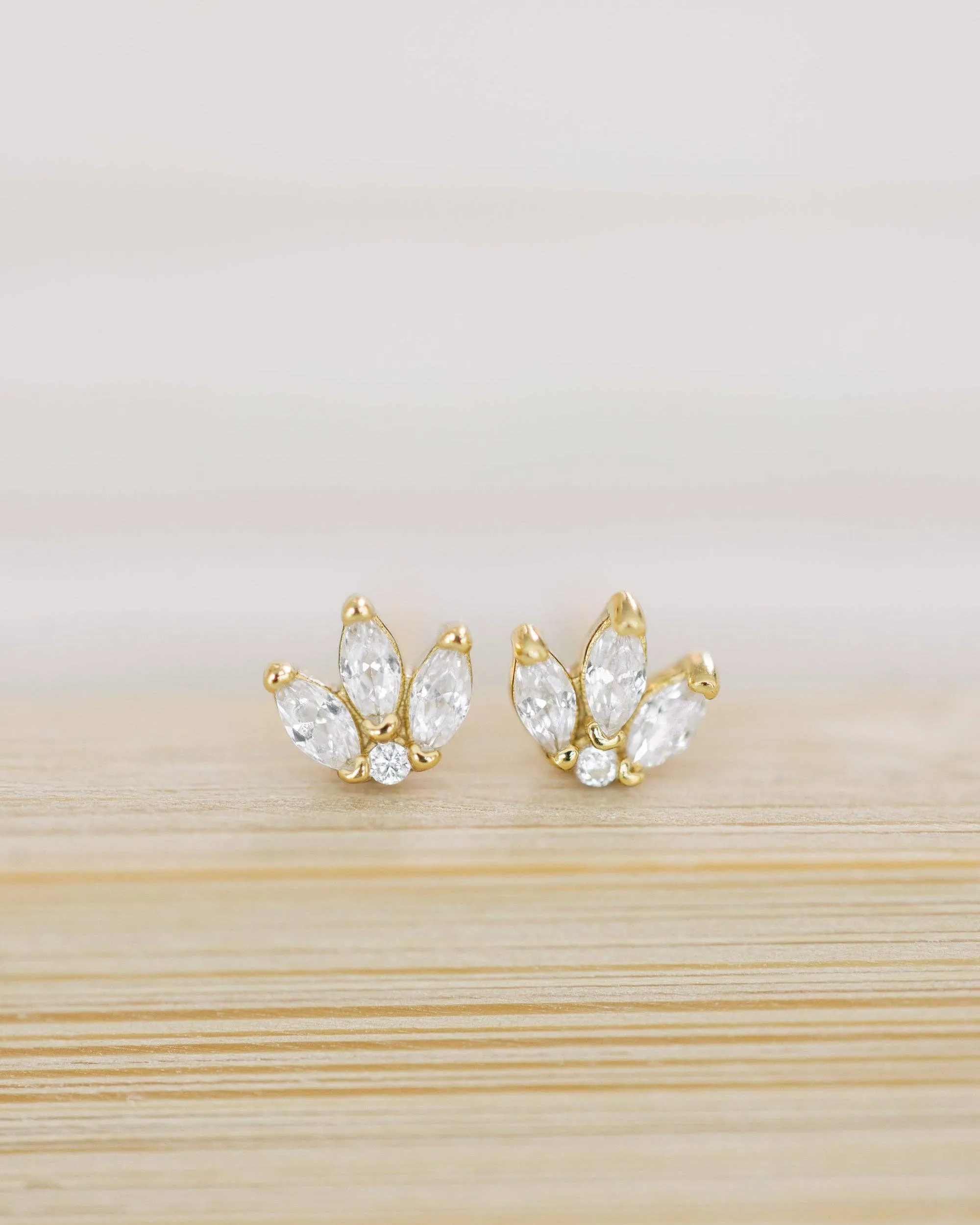 Crystal Flower Stud Earrings