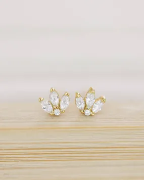Crystal Flower Stud Earrings
