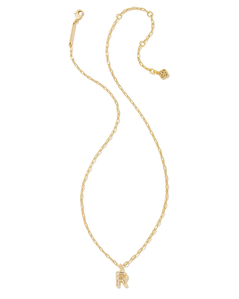 Crystal R Necklace in Gold by Kendra Scott