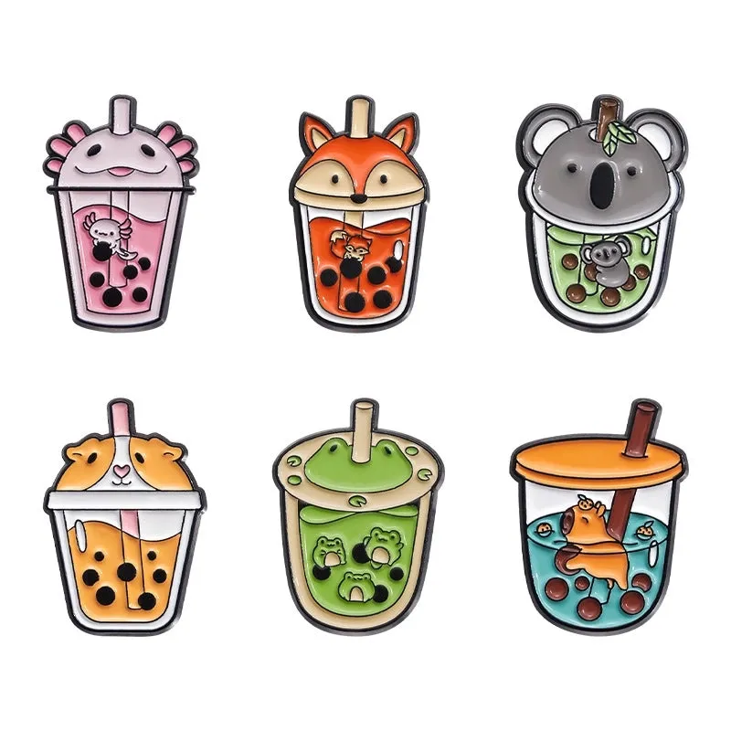 Cute Pin Animal Cup Zinc Alloy Plating Unisex Brooches