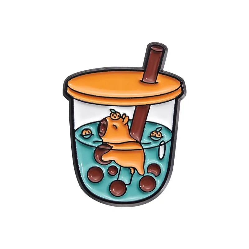 Cute Pin Animal Cup Zinc Alloy Plating Unisex Brooches