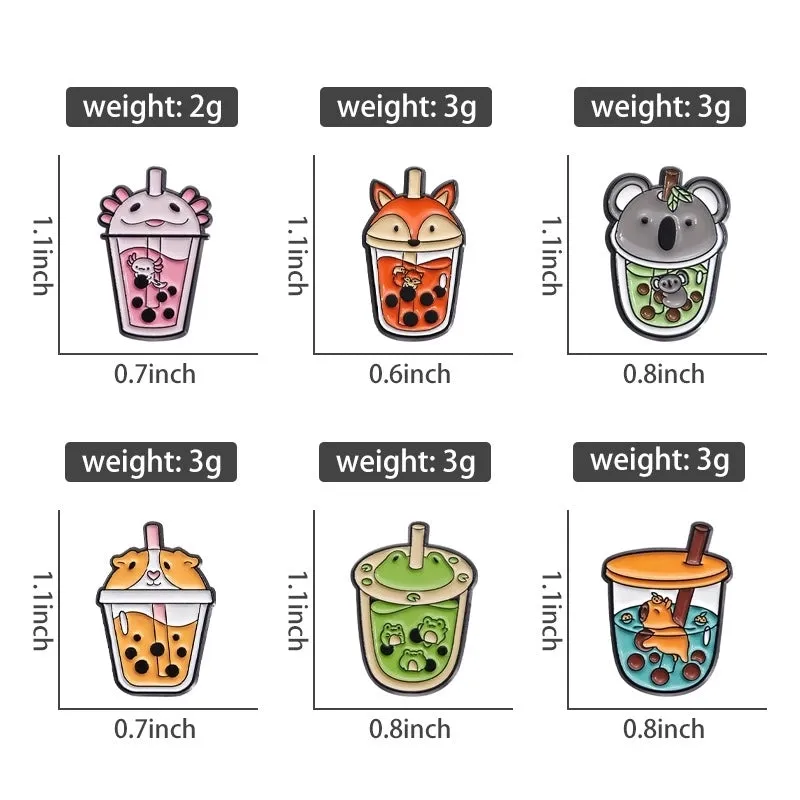 Cute Pin Animal Cup Zinc Alloy Plating Unisex Brooches