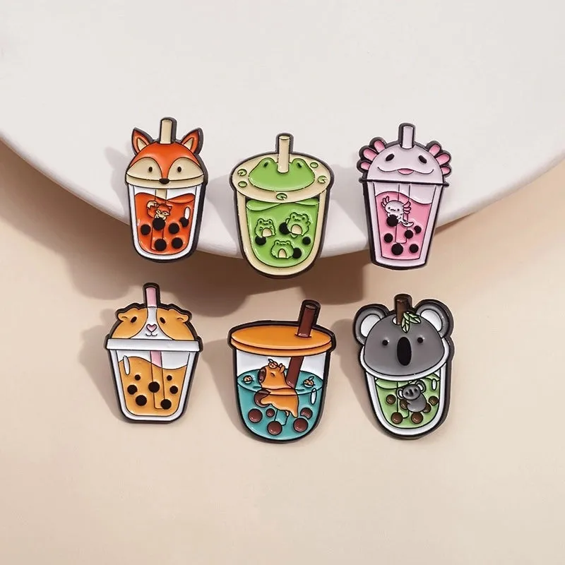 Cute Pin Animal Cup Zinc Alloy Plating Unisex Brooches