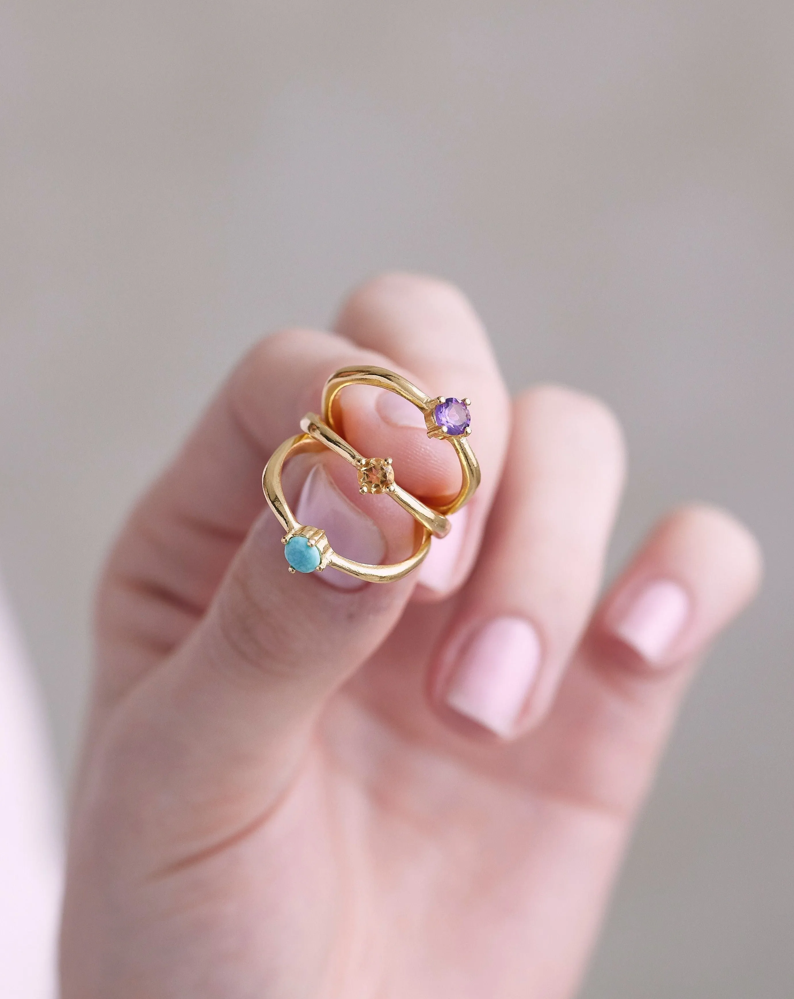 December Turquoise Gold Birthstone Ring