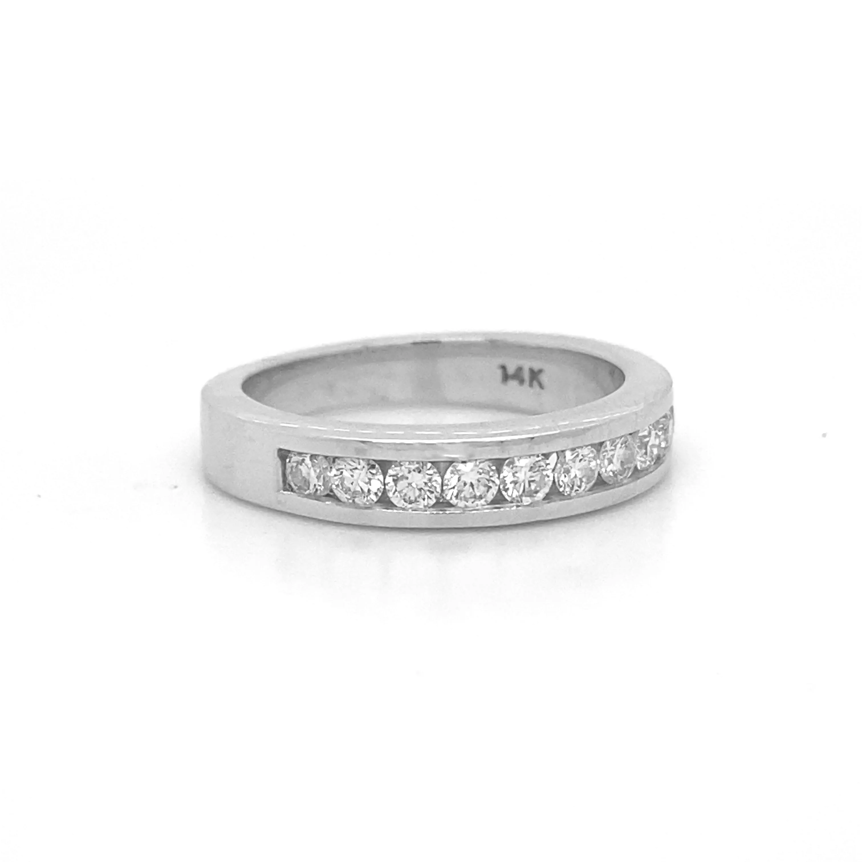 Diamond Ring Band White Gold 065