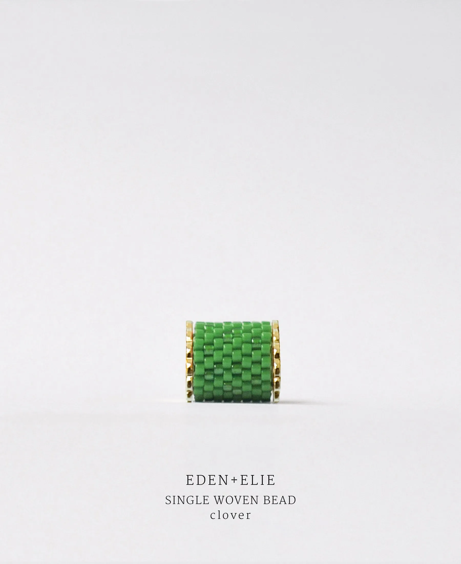 EDEN   ELIE Necklace Bar single bead   optional chain - clover green