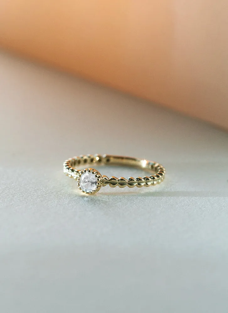 Edie diamond april birthstone ring 14k gold