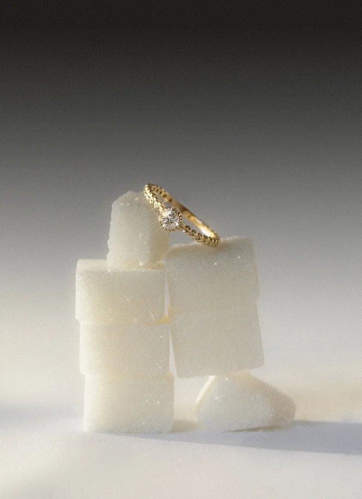 Edie diamond april birthstone ring 14k gold