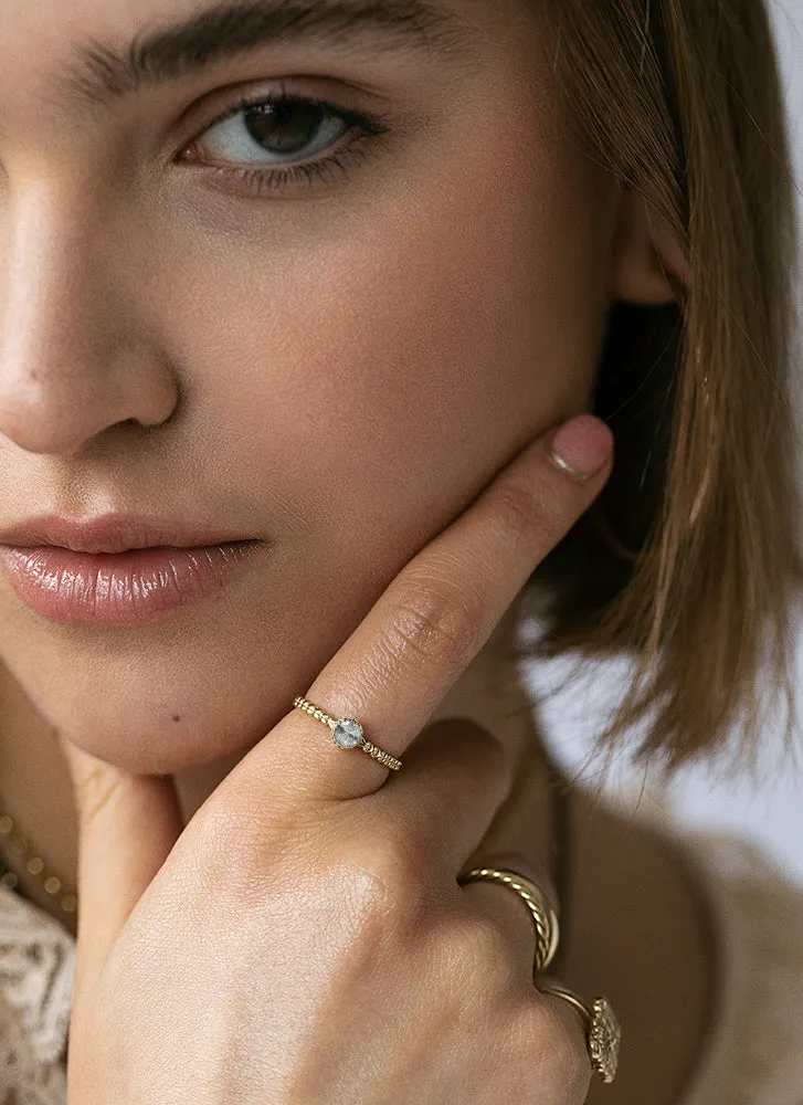 Edie diamond april birthstone ring 14k gold