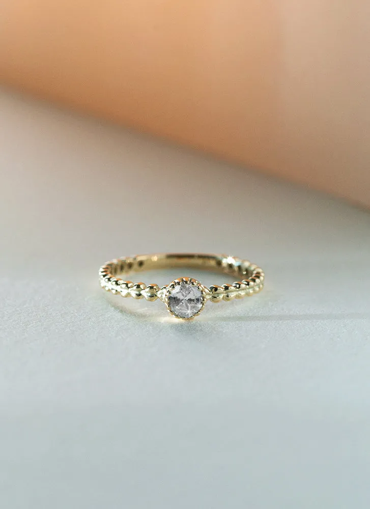 Edie diamond april birthstone ring 14k gold