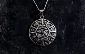 Egyptian Pendant - Eye of Horus Necklace - Round Statement Pendant