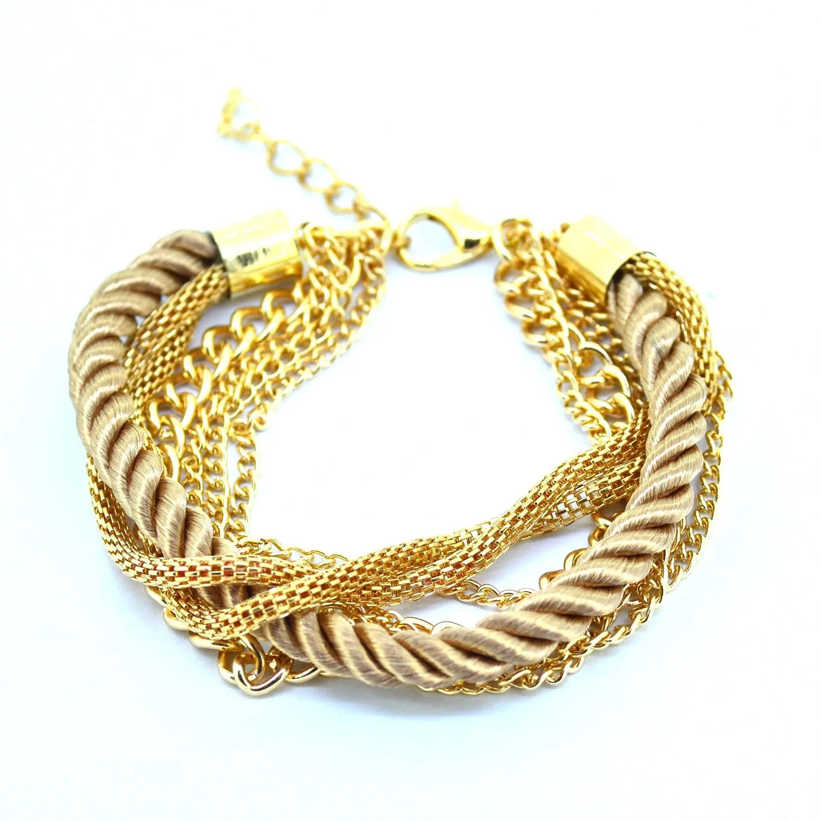 Fashion Weave Multilayer Bracelet Vintage Golden Rope Bangle Bracelet Newest Summer Style Chain Bracelet for Men Women