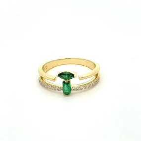 Fashionista Stacked Ring 14K Gold Plated 925 Sterling Silver Zircon Luxury Ring