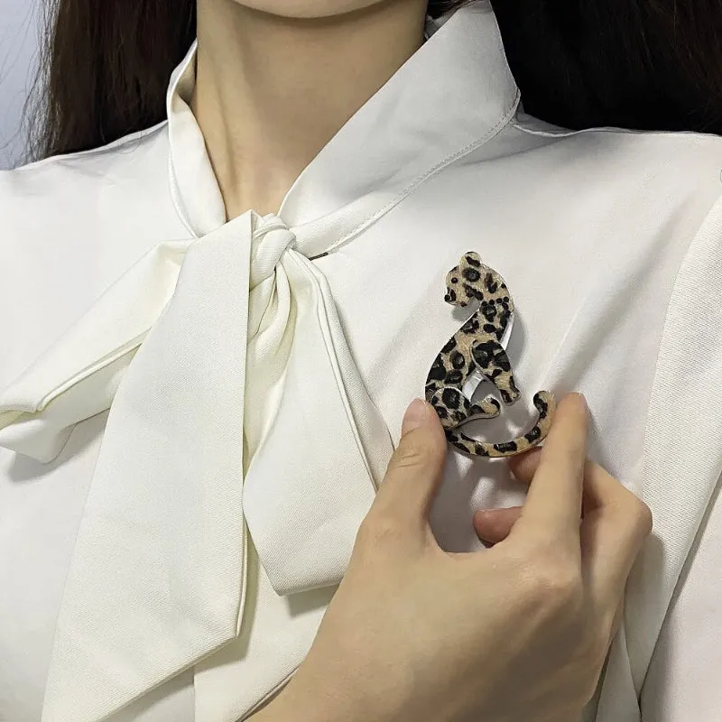 Fierce Fashion Handmade Acrylic Leopard Brooch Pin
