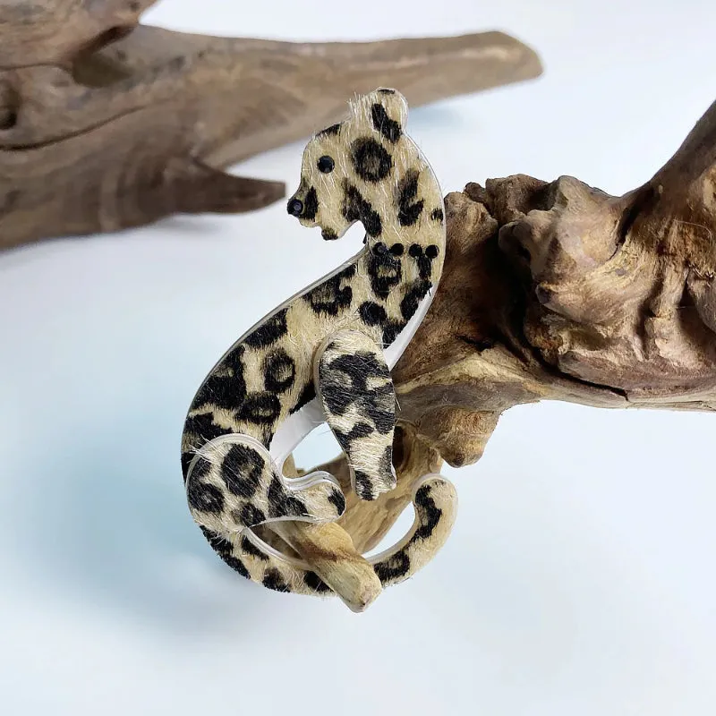 Fierce Fashion Handmade Acrylic Leopard Brooch Pin