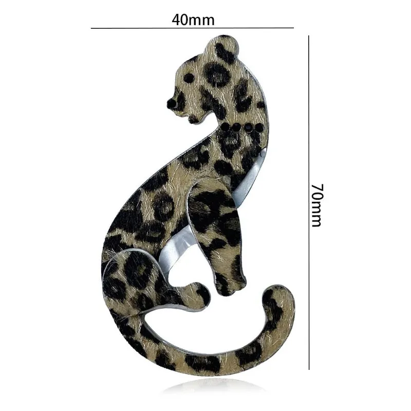 Fierce Fashion Handmade Acrylic Leopard Brooch Pin