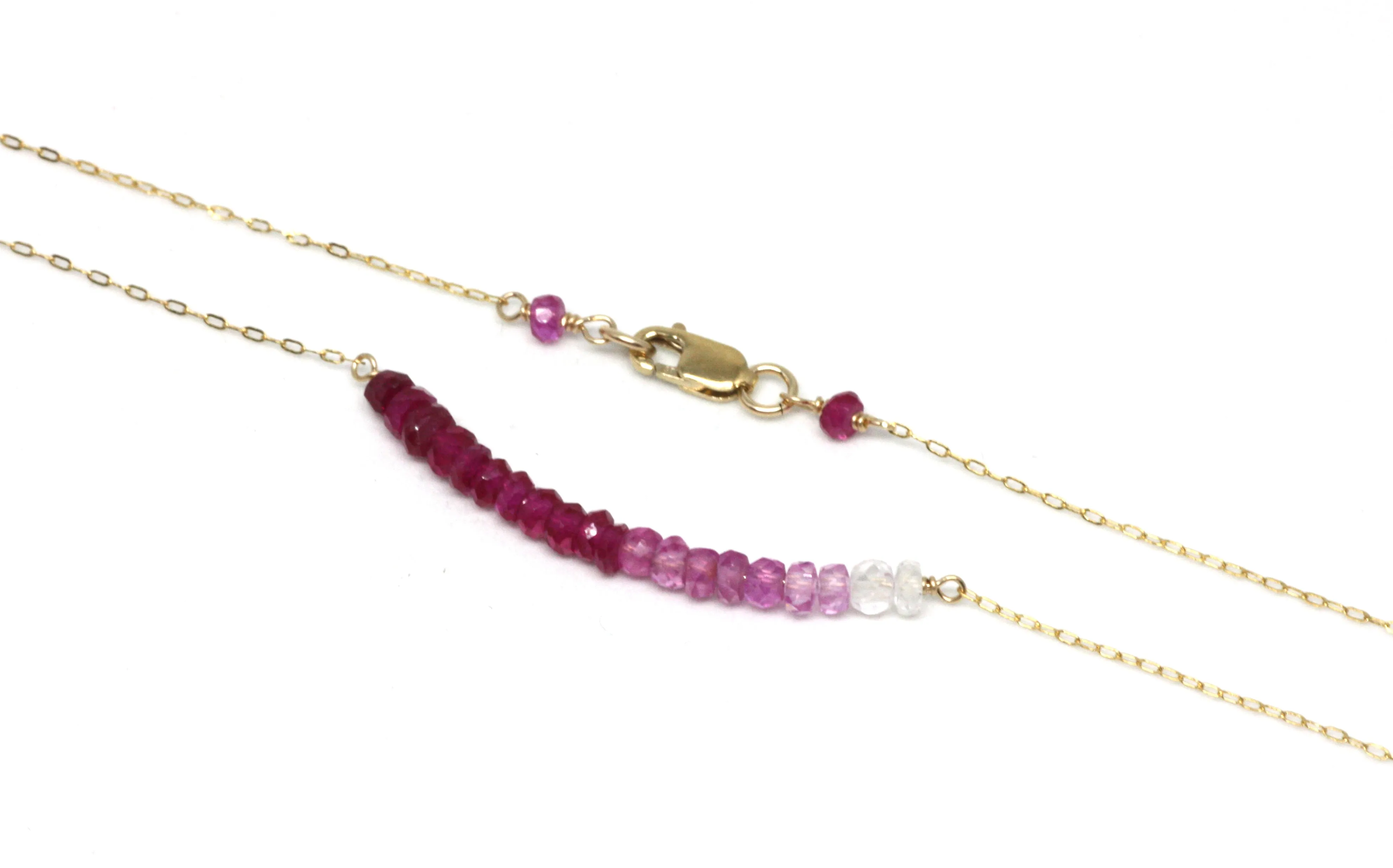 Gemstone Bar Necklace in Sterling Silver CLEARANCE