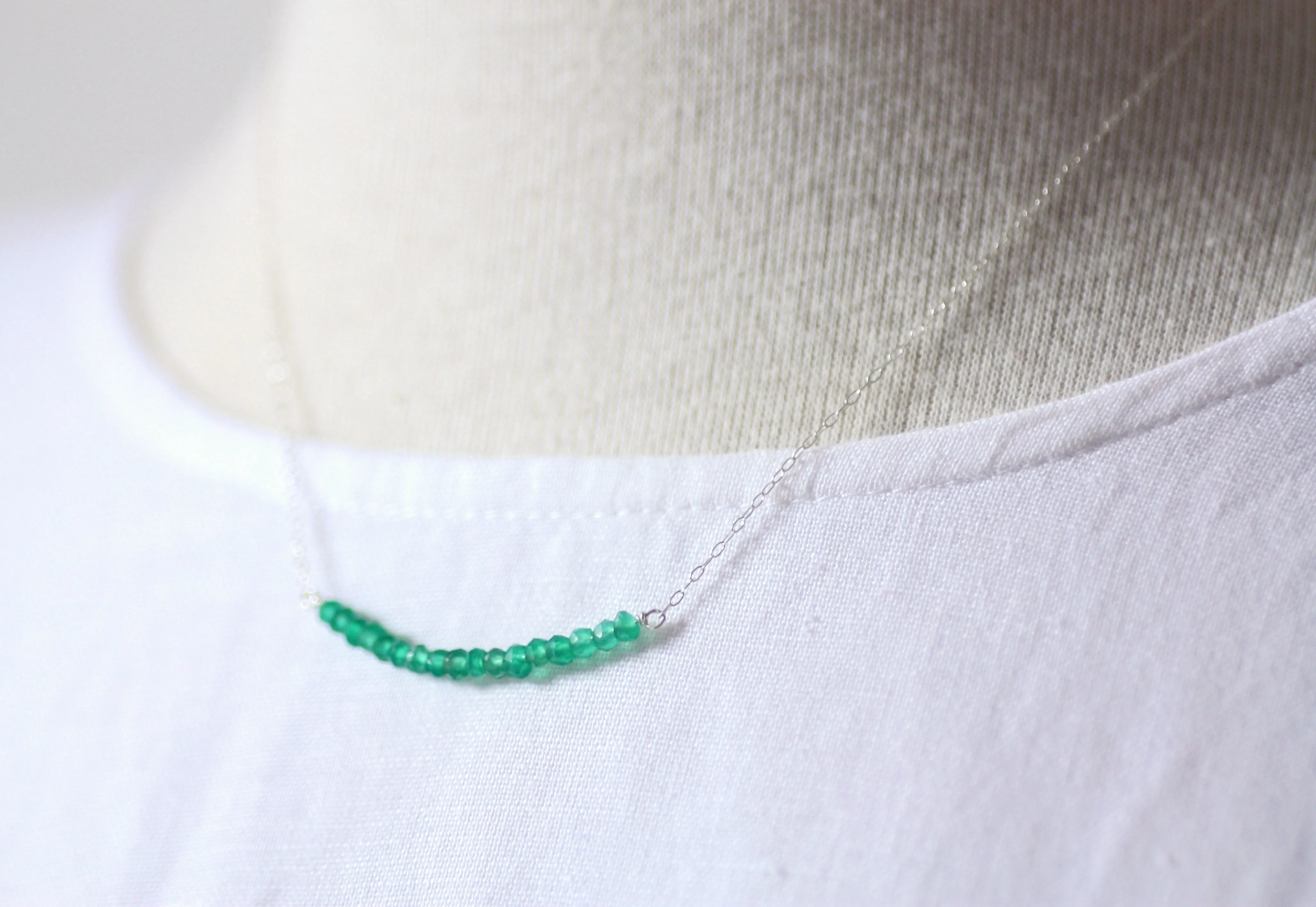 Gemstone Bar Necklace in Sterling Silver CLEARANCE