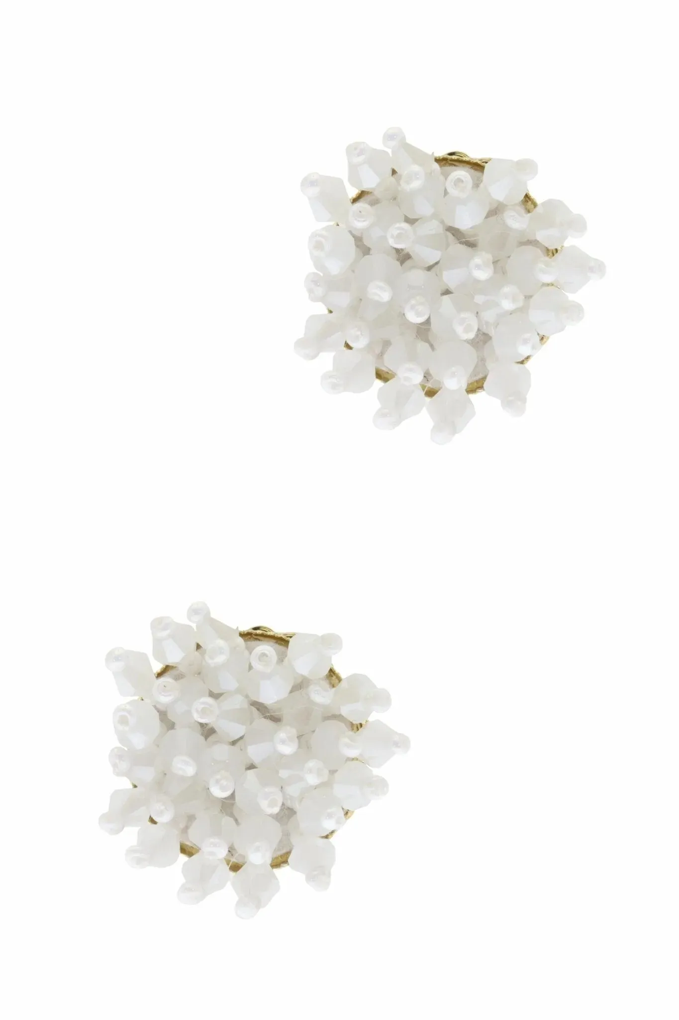 Glass Bead Cluster Stud Earrings