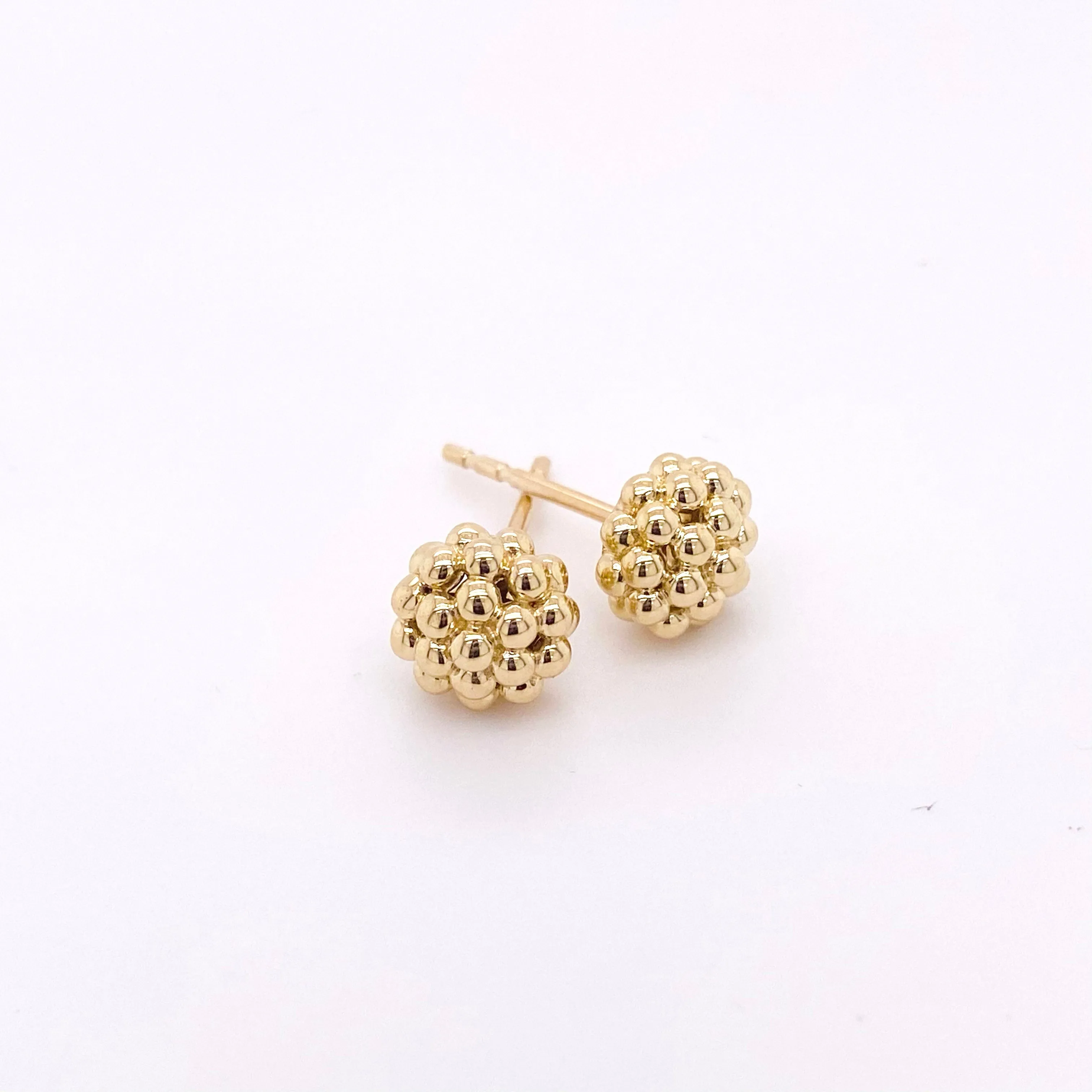 Gold Bead Cluster Stud Earrings