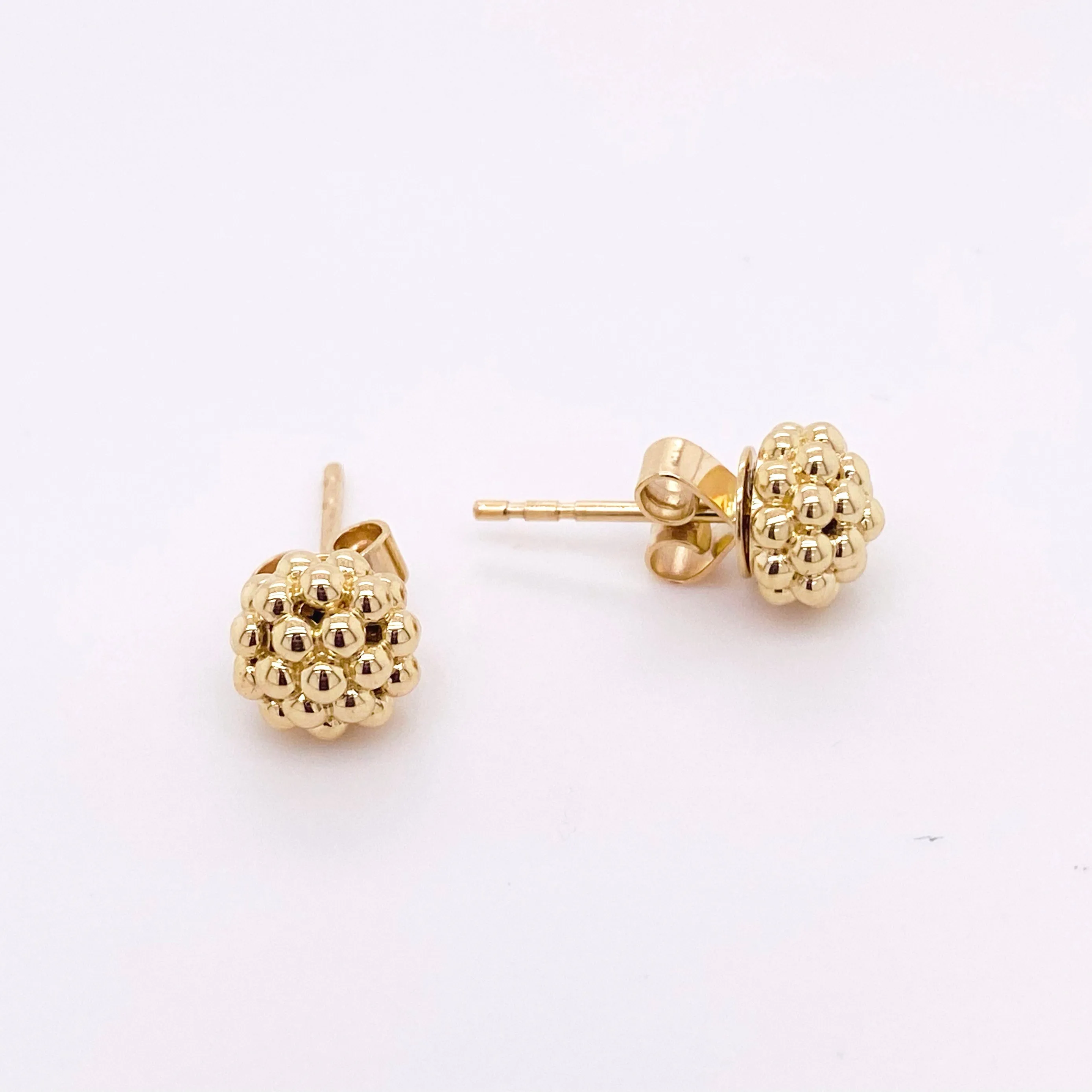 Gold Bead Cluster Stud Earrings