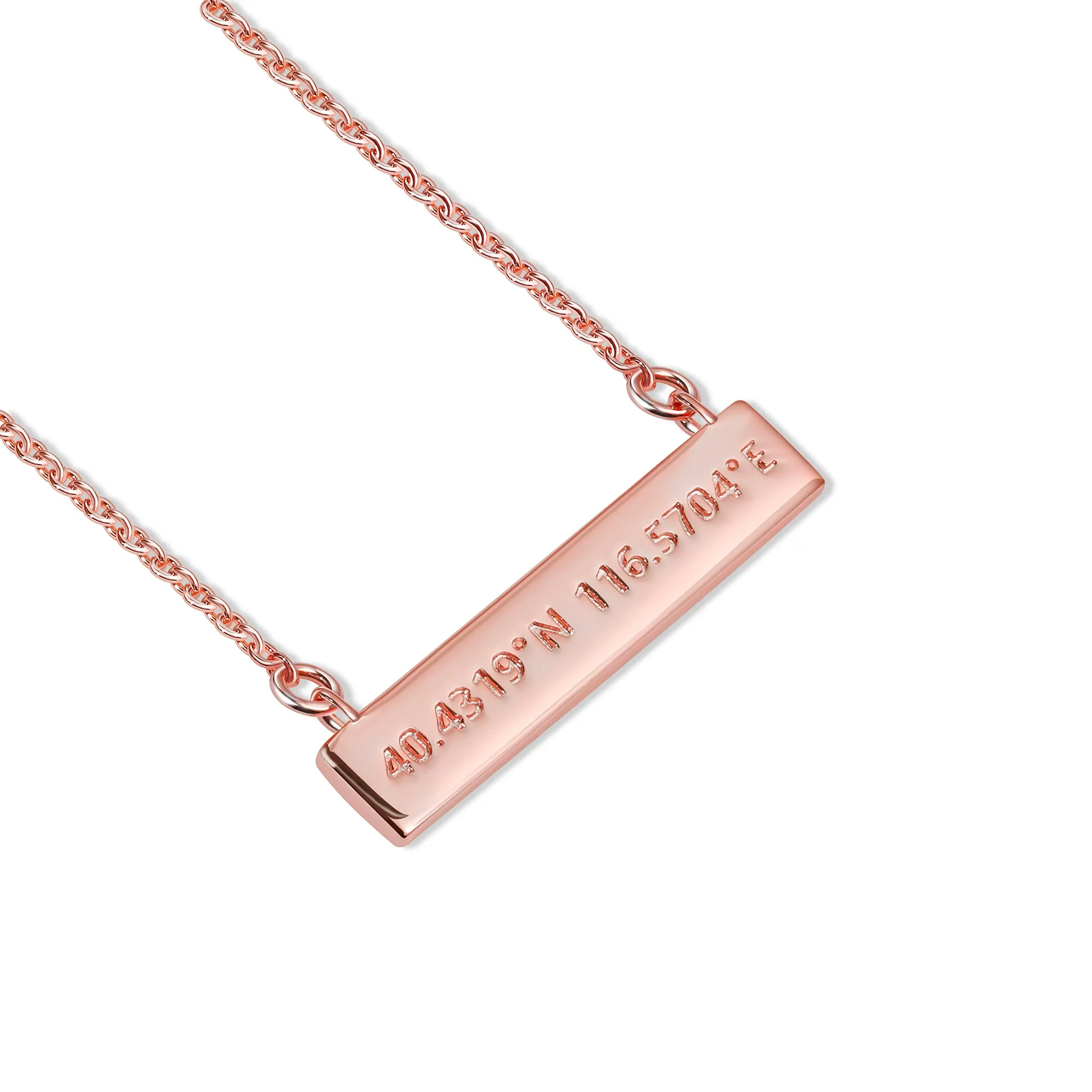 Gold Coordinate Bar Necklace