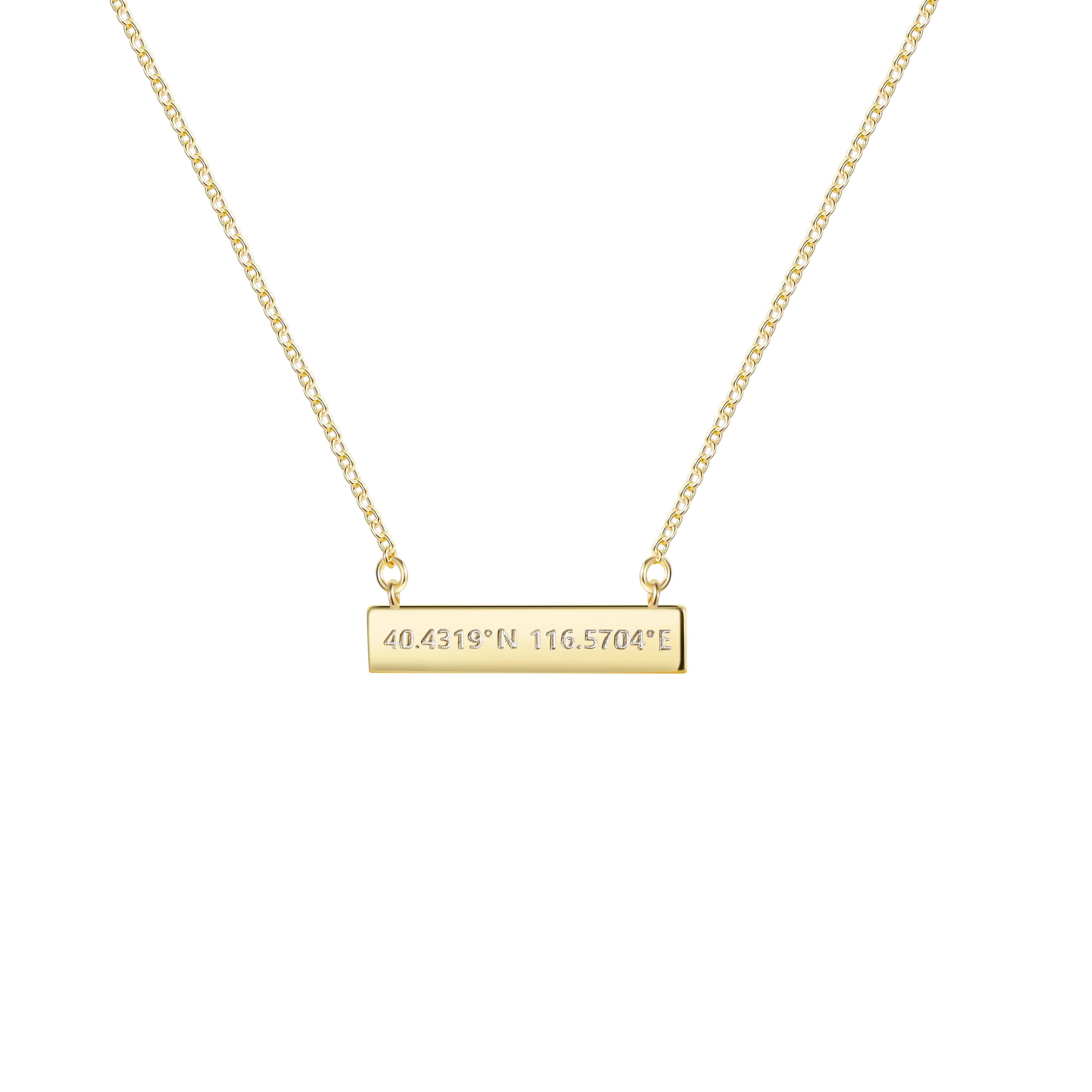 Gold Coordinate Bar Necklace
