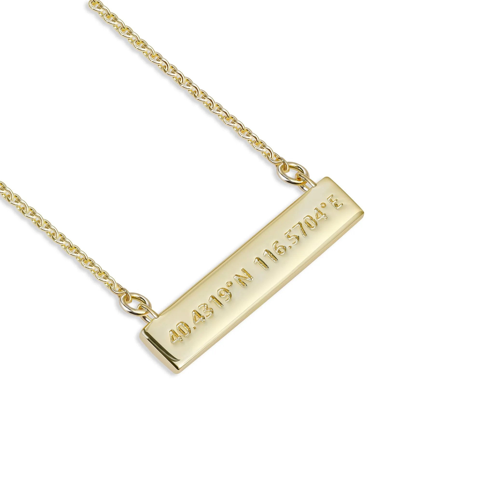Gold Coordinate Bar Necklace