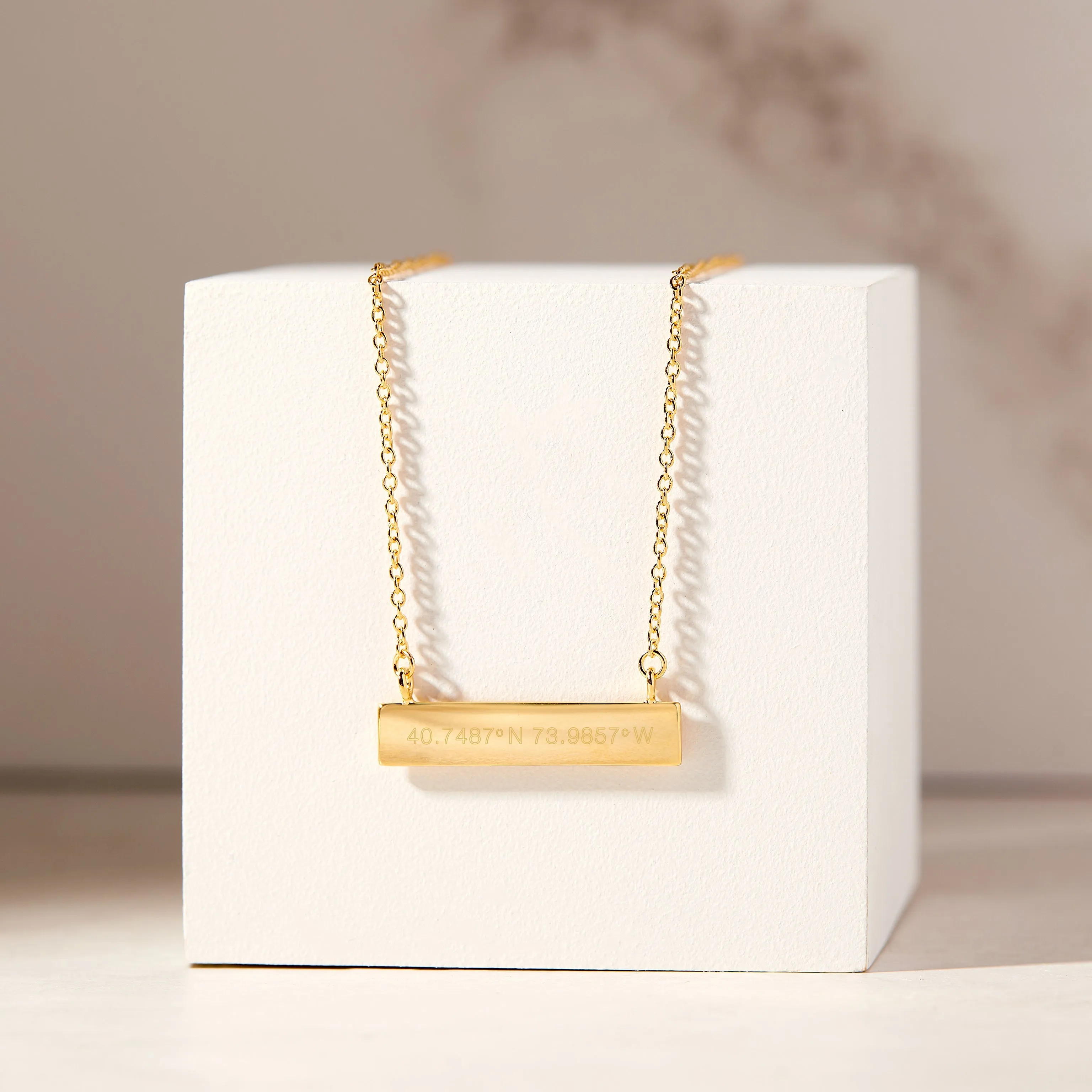 Gold Coordinate Bar Necklace