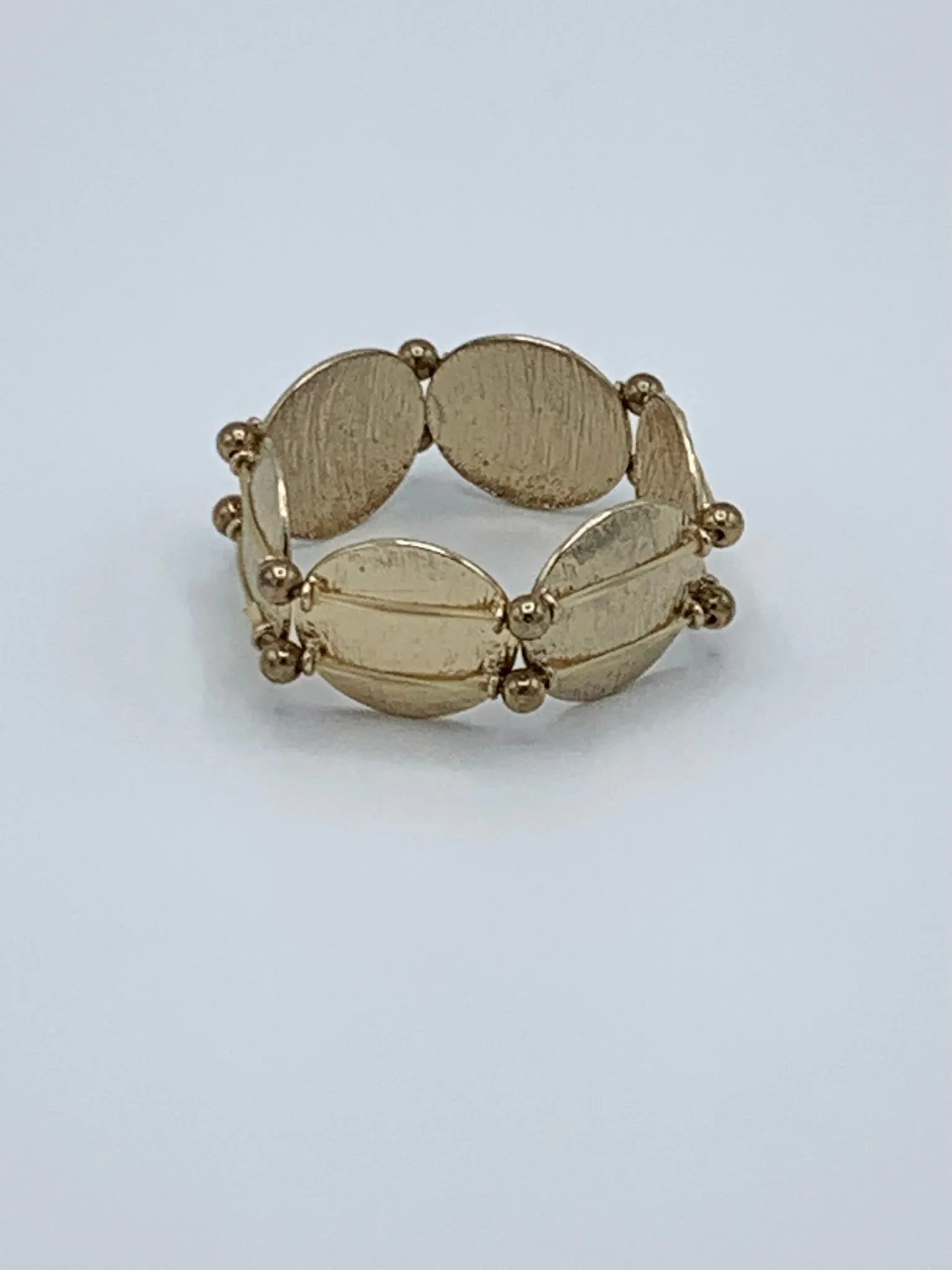 Gold Frosted Metal Stretch Bracelet