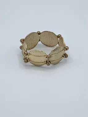 Gold Frosted Metal Stretch Bracelet