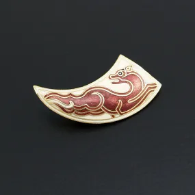 Gold-plated Chinese Cloisonne Tiger Brooch