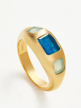 Good Vibes triple gemstone statement ring