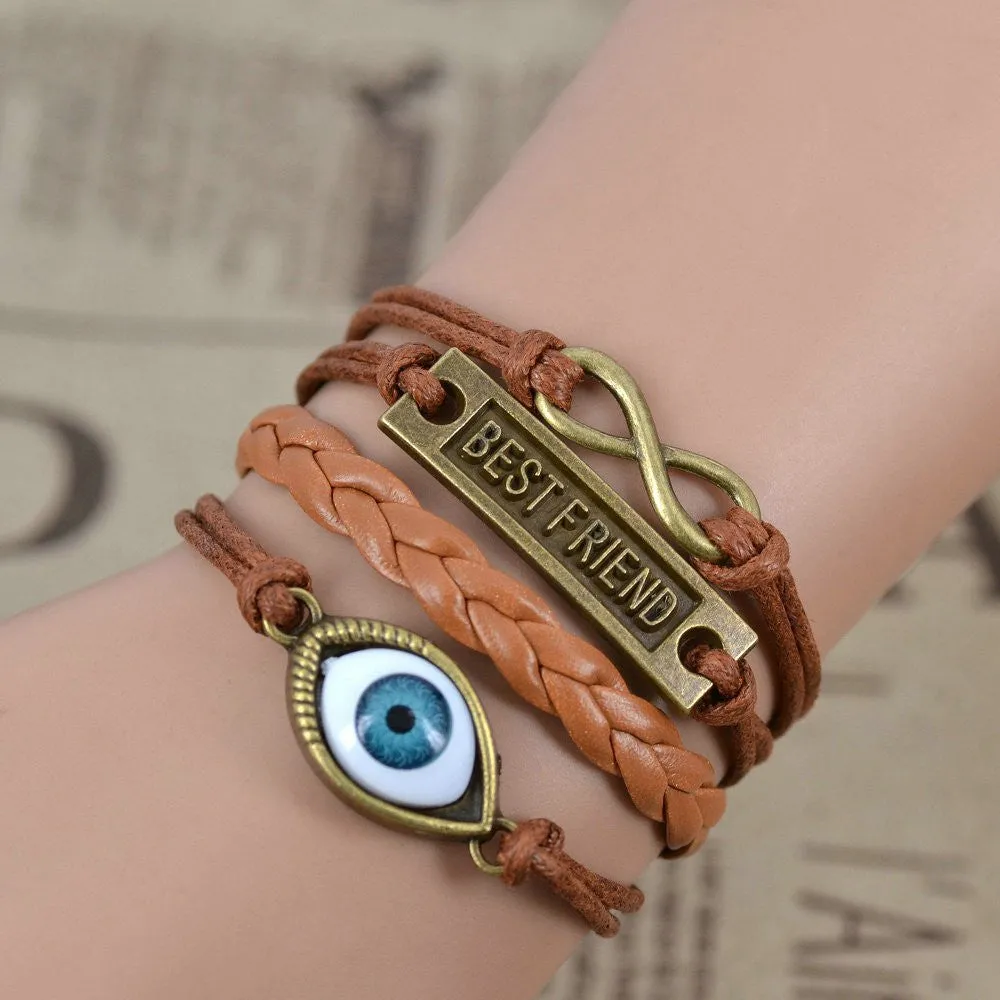 Hot Sale Women Vintage Anchors Rudder Rectangle Cross Leather Bracelet Multilayer Bracelets Hunger Games Charm Bracelet
