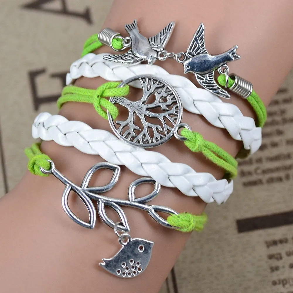 Hot Sale Women Vintage Anchors Rudder Rectangle Cross Leather Bracelet Multilayer Bracelets Hunger Games Charm Bracelet