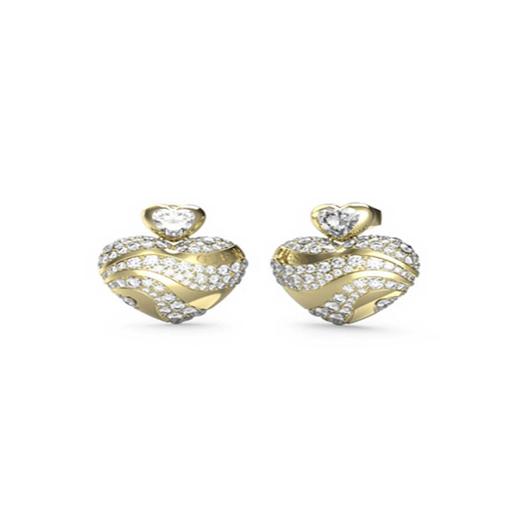 Ladies 25mm Crystal Hearts Pendant Earrings UBE04499YG
