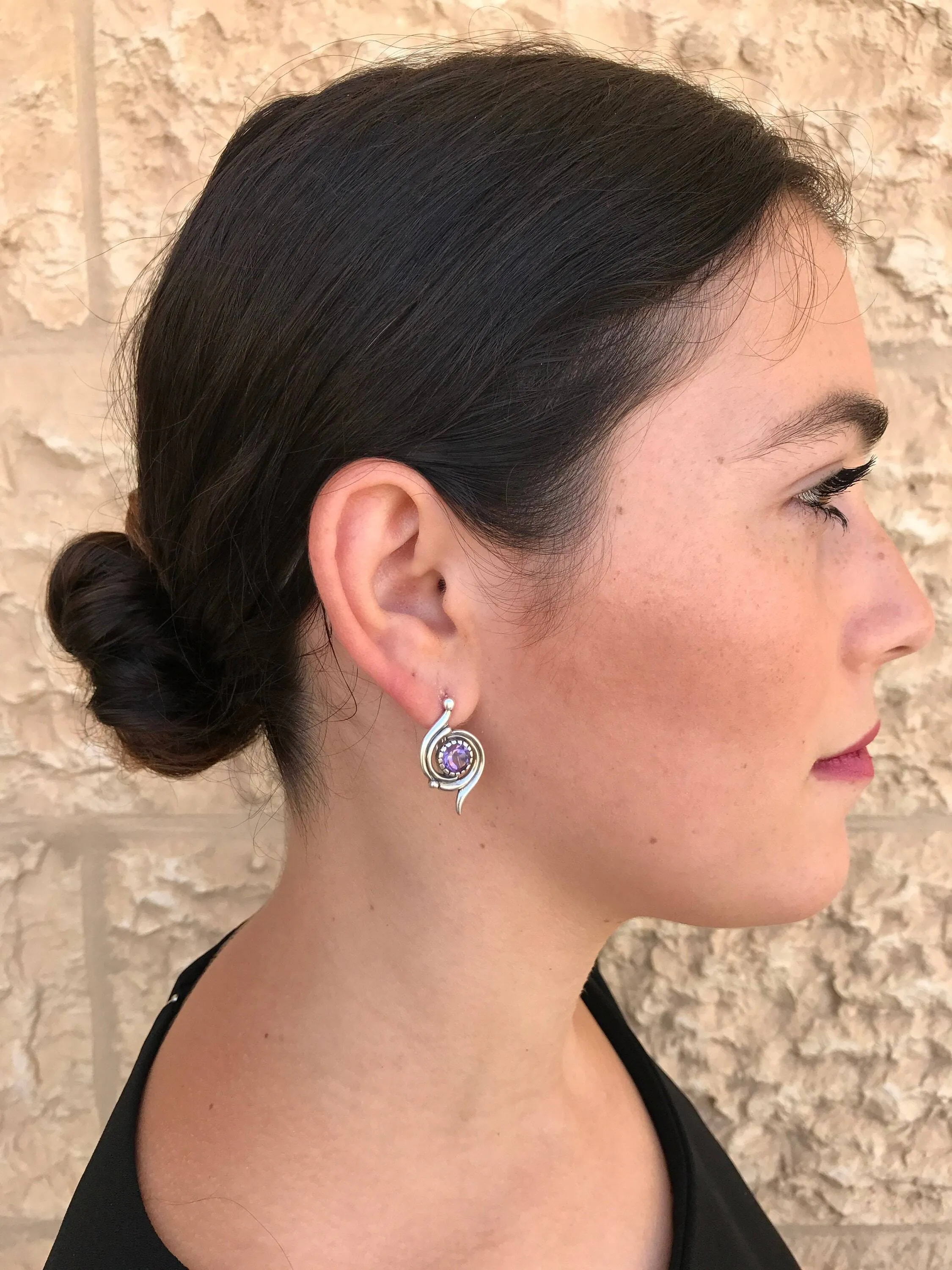 Large Amethyst Earrings - Purple Drop Earrings, Statement Amethyst Earrings