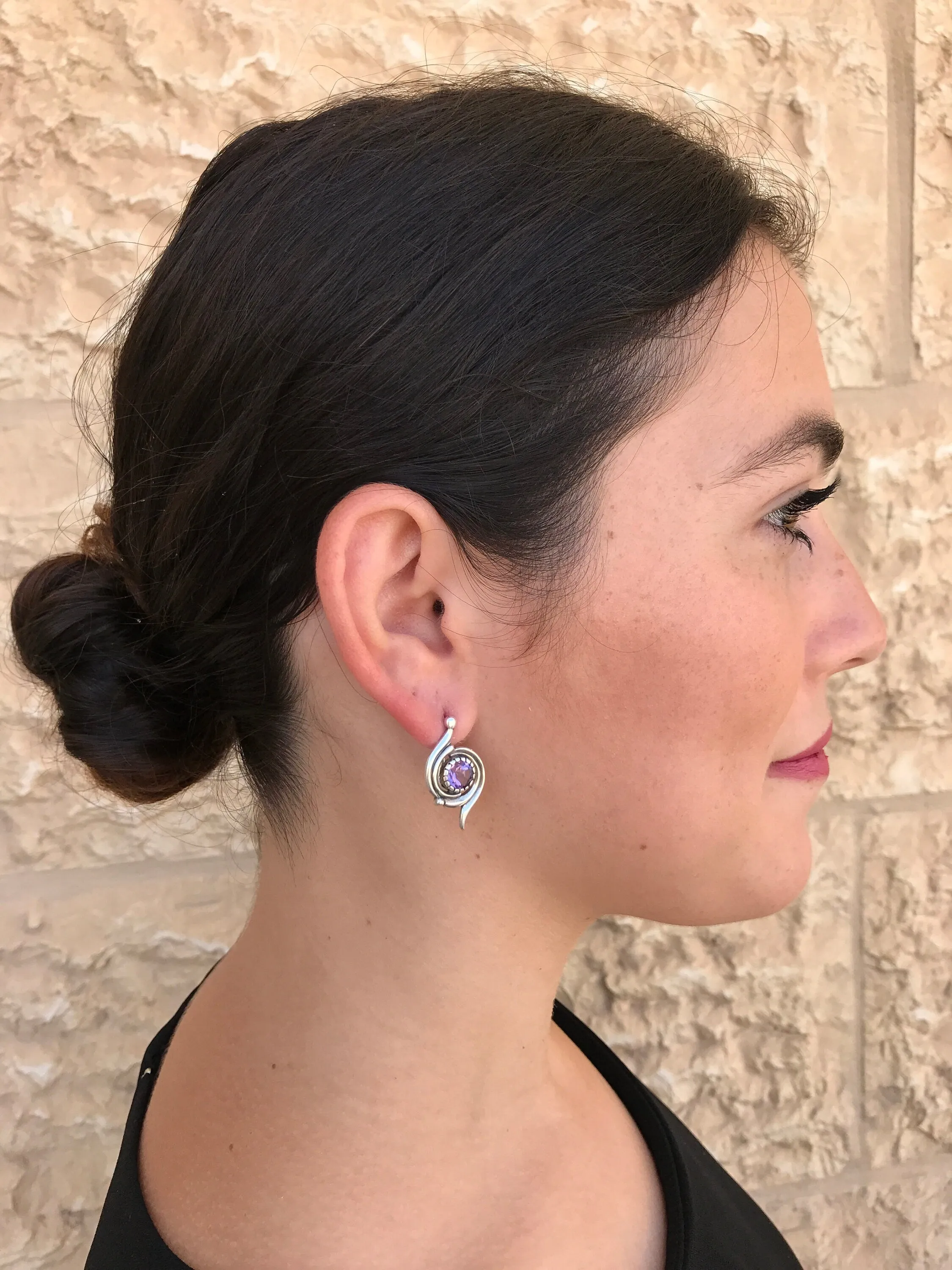 Large Amethyst Earrings - Purple Drop Earrings, Statement Amethyst Earrings
