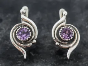 Large Amethyst Earrings - Purple Drop Earrings, Statement Amethyst Earrings
