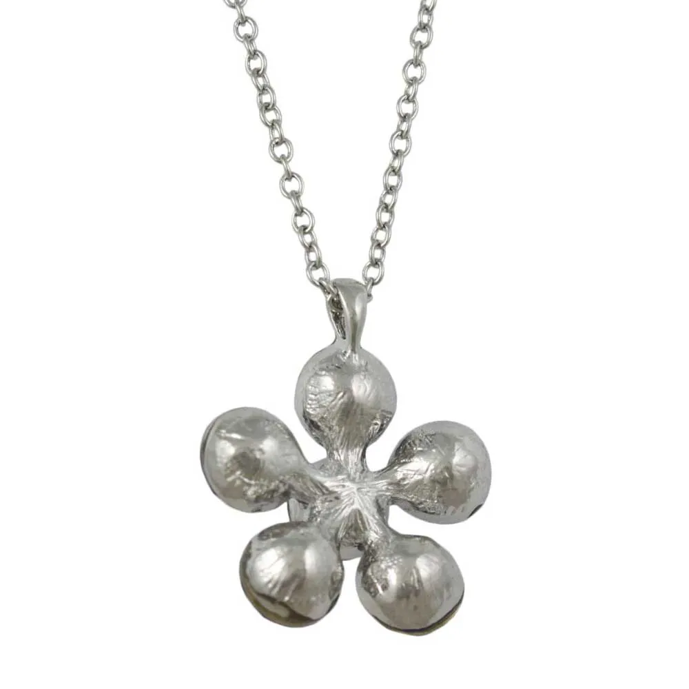 Large Red Crystal Daisy Pendant on Silver-tone Chain - PT519RD