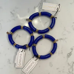 Lelani Resin Disc Stretch Bracelet- Blue