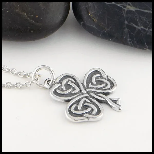 Lucky Heart Shamrock Pendant and Earrings Set