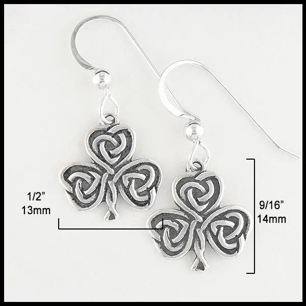 Lucky Heart Shamrock Pendant and Earrings Set